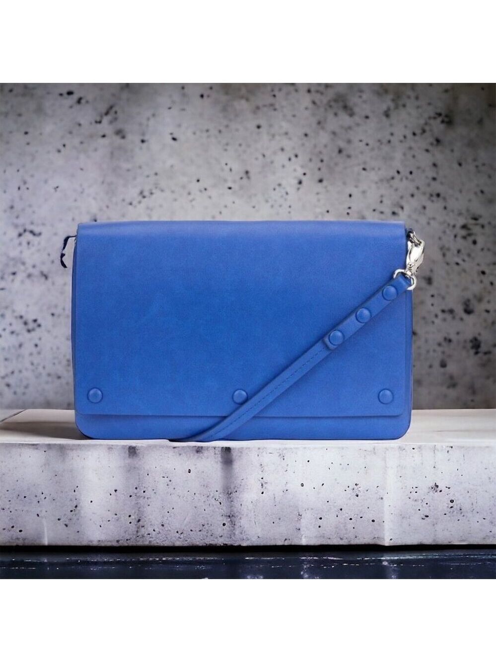** KIN London Cobalt Blue Faux Leather Flap Crossbody Bag